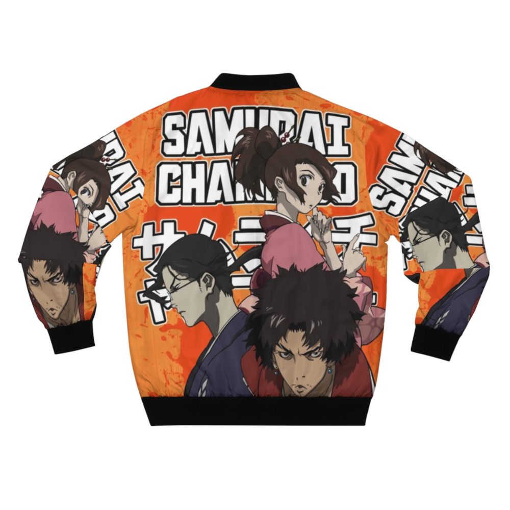 Samurai Champloo inspired bomber jacket with graphic design elements - Back