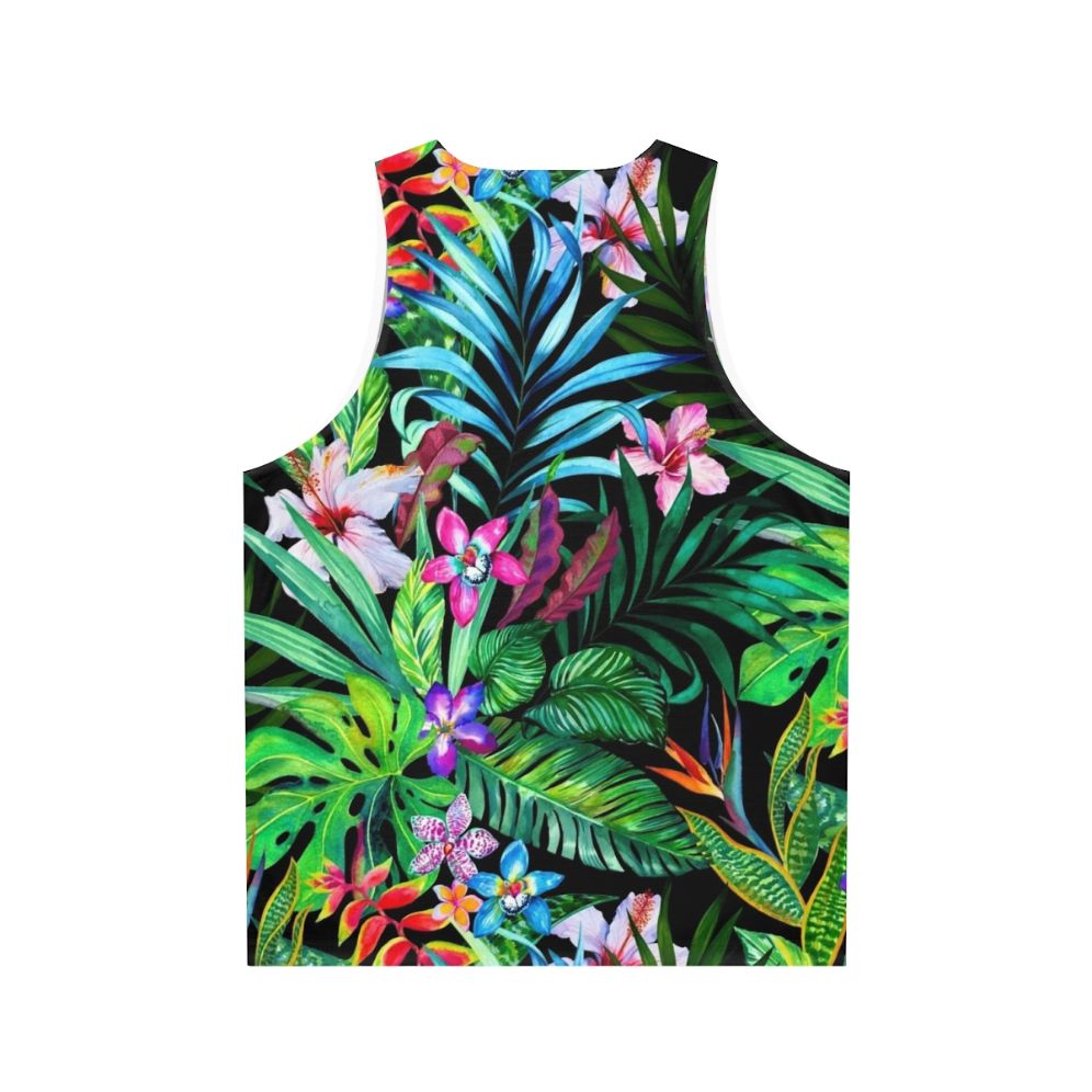 Tropical floral unisex tank top - Back