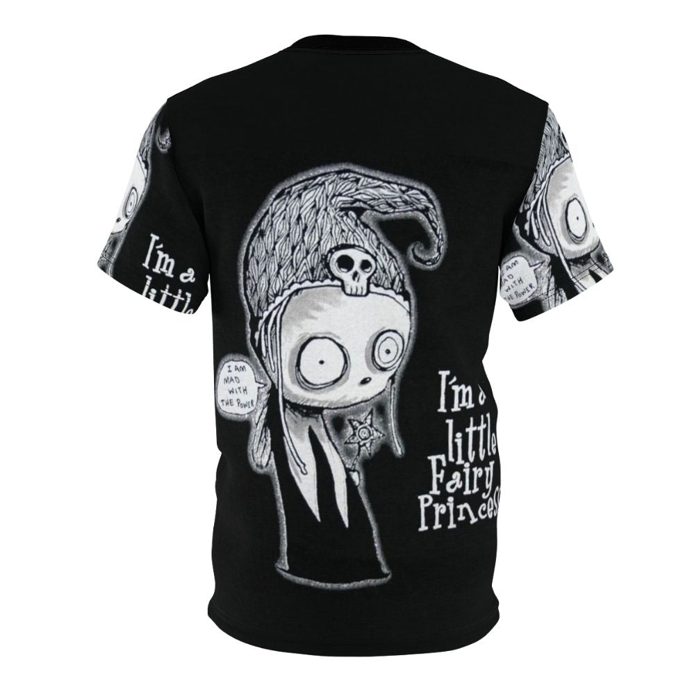 A t-shirt featuring a haunting, gothic design inspired by the character Lenore from Edgar Allan Poe's poetry. - Back