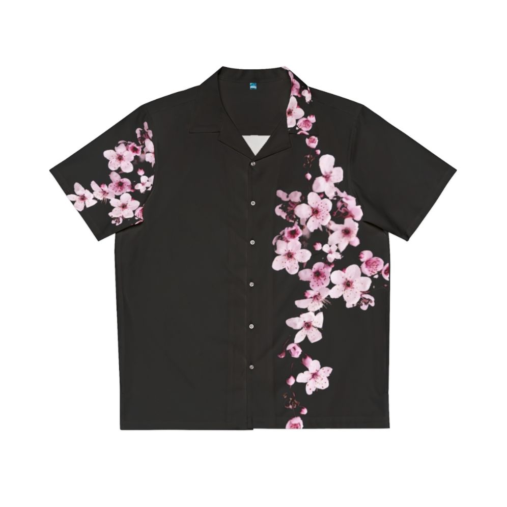 One Side Cherry Blossom Branch Hawaiian Shirt