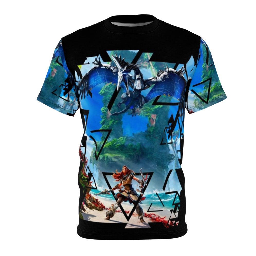 Horizon-Inspired Gamer T-Shirt featuring the protagonist Aloy and the Forbidden West world