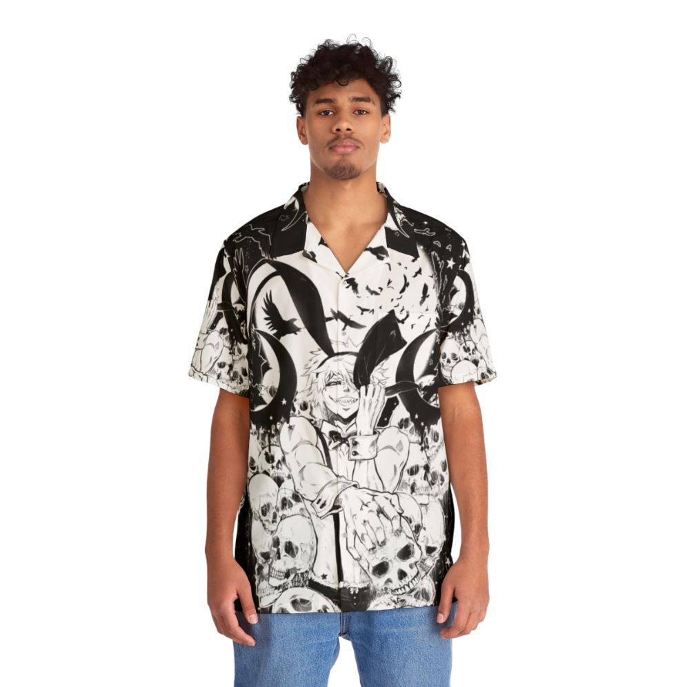 Bunny Hawaiian Shirt with Tropical Rabbit Print - People Front