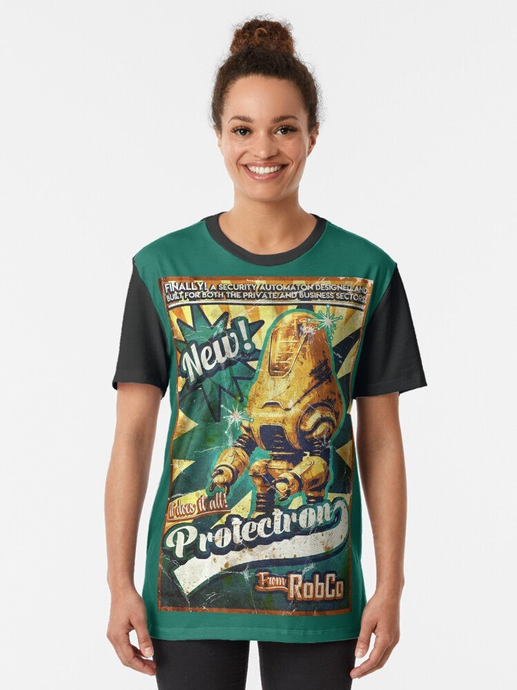 Protectron Power Armor T-Shirt with Fallout Gaming Graphics - Women