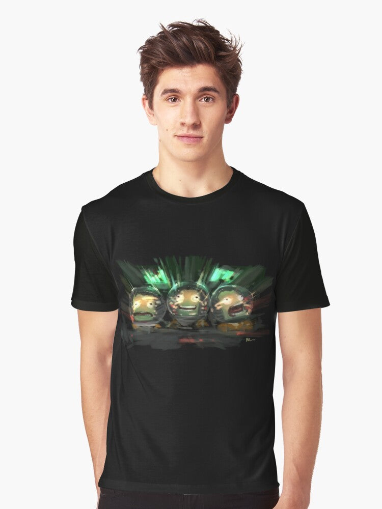 Kerbal Space Program inspired graphic t-shirt featuring the iconic Kerbal design - Men