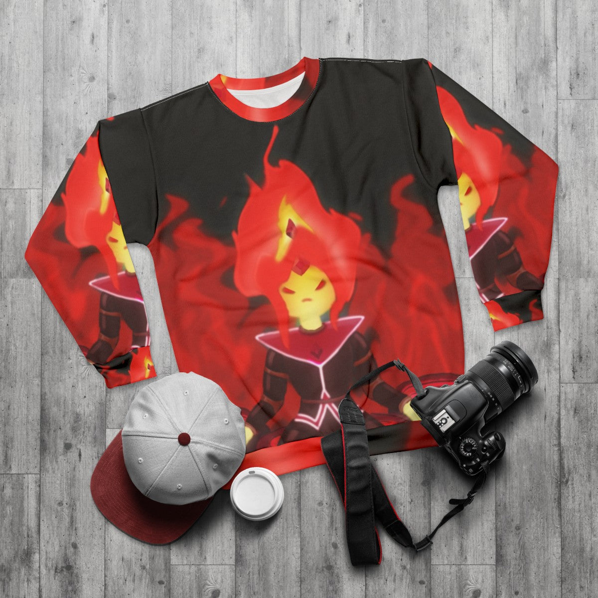 Flame Princess From Adventure Time Sweatshirt - flat lay