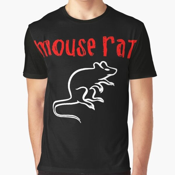 Parks and Recreation Mouse Rat Graphic T-Shirt featuring the iconic band from the TV show