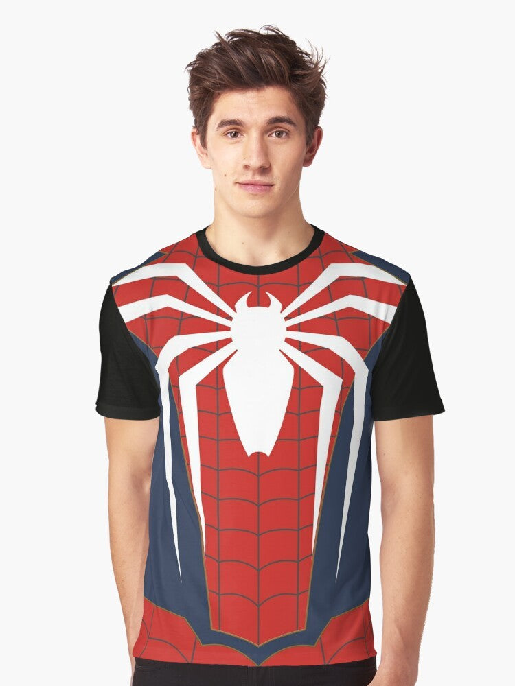 Spider Man graphic t-shirt featuring the White Spider logo from the Insomniac video game - Men