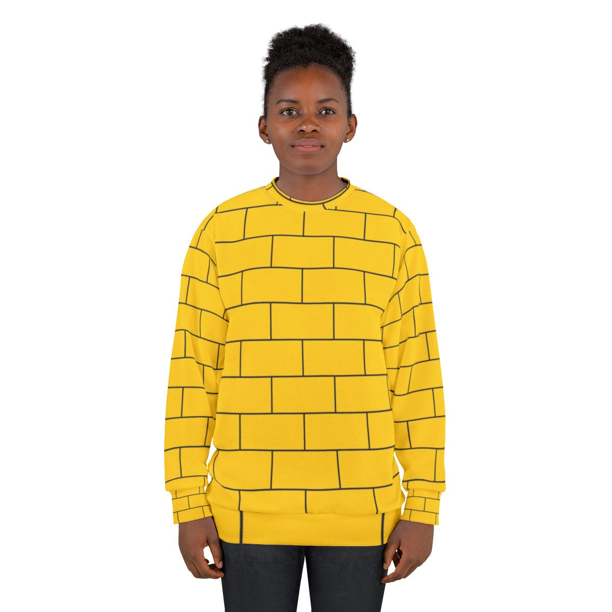 Yellow brick pattern sweatshirt - women