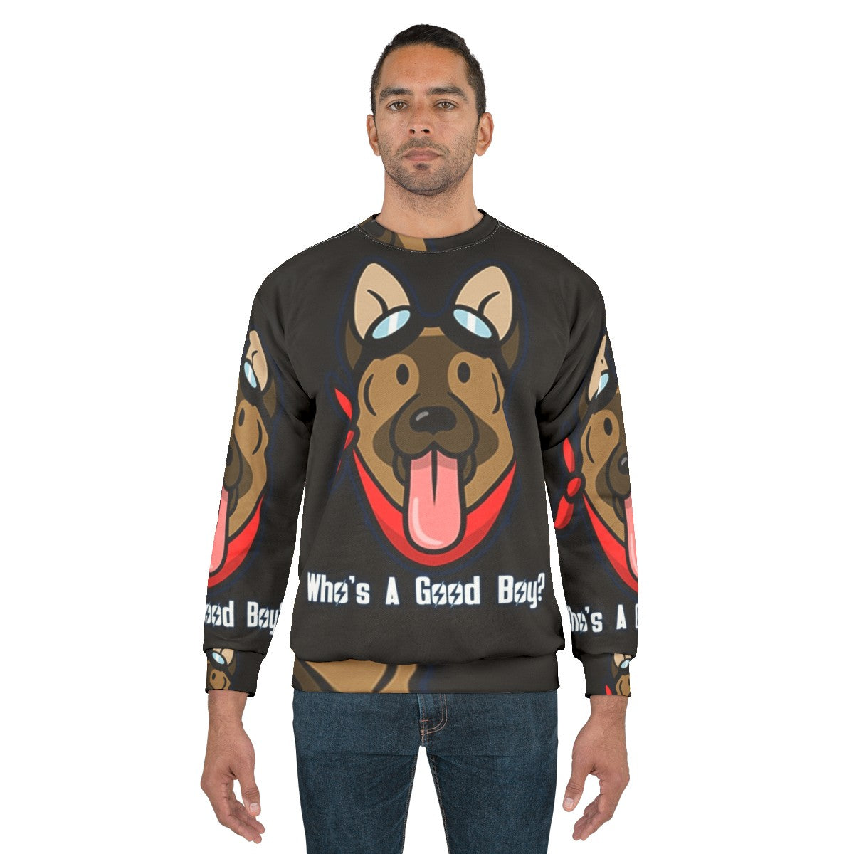 "Dogmeat from Fallout video game featured on a cozy sweatshirt" - men