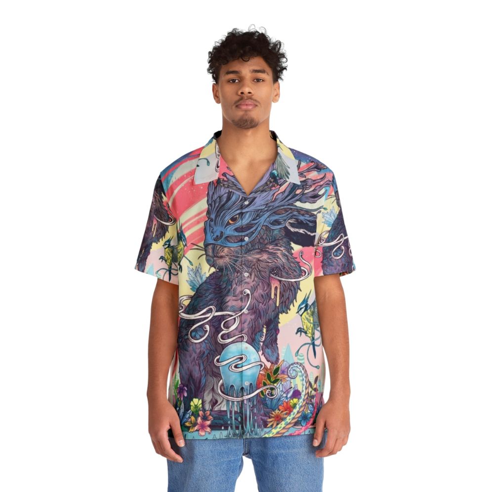 Psychedelic Jackalope Hawaiian Shirt - People Front