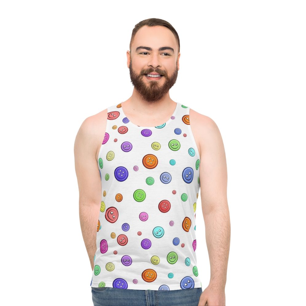 Button pattern unisex sewing hobbies tank top - men