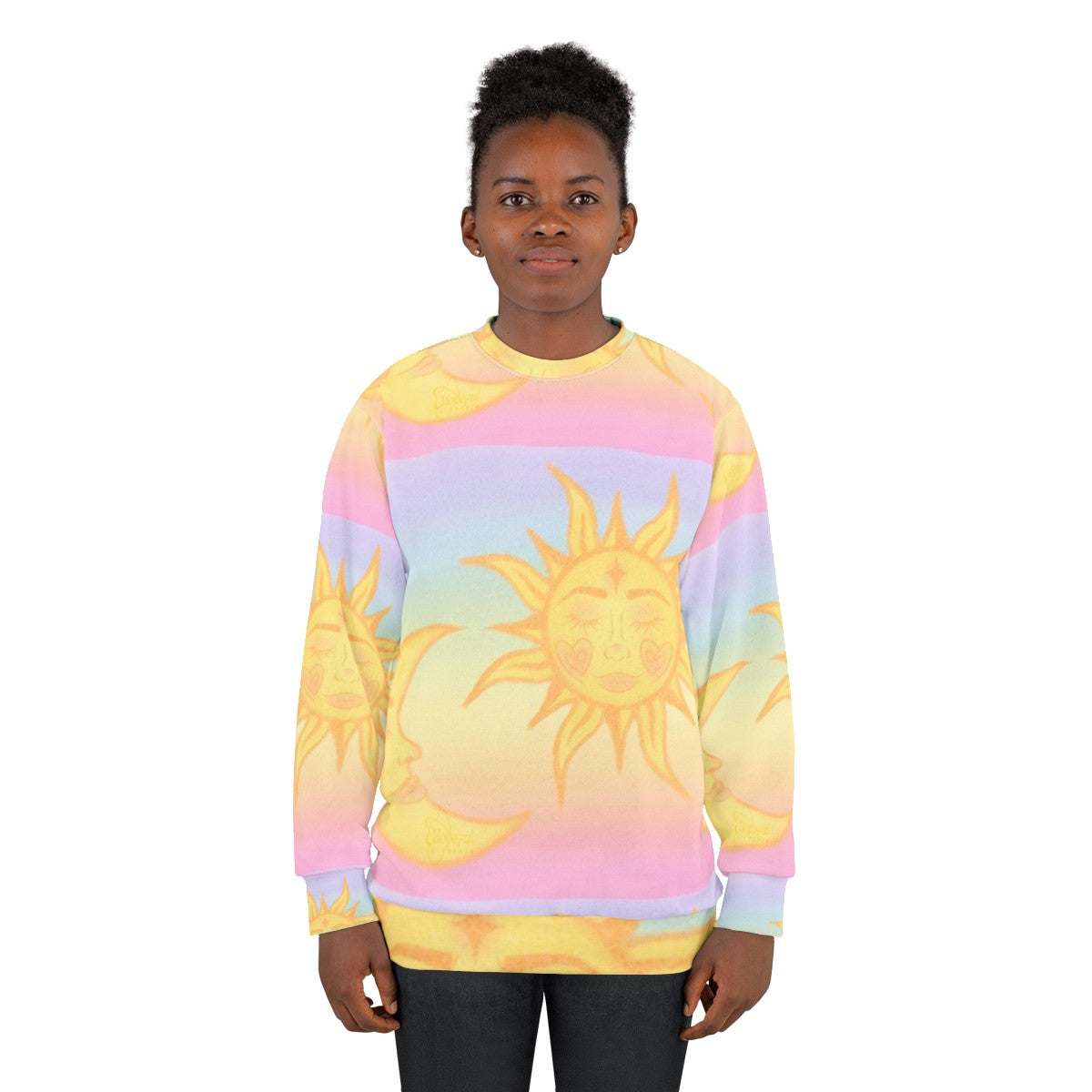 Bohemian Celestial Hippie Sun and Moons Sweatshirt - women