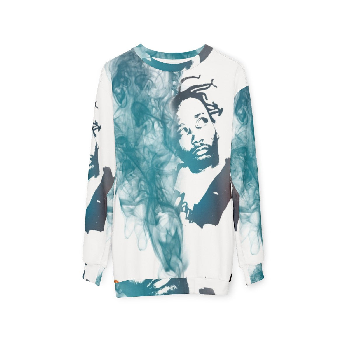 Ol Dirty Bastard portrait sweatshirt with smoke effects - hanging