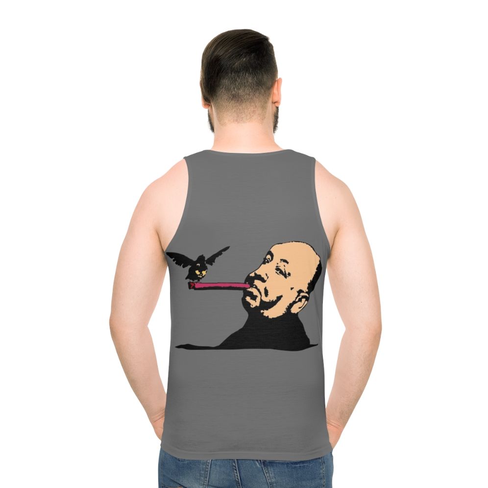 Alfred Hitchcock Unisex Movie Tank Top - men back