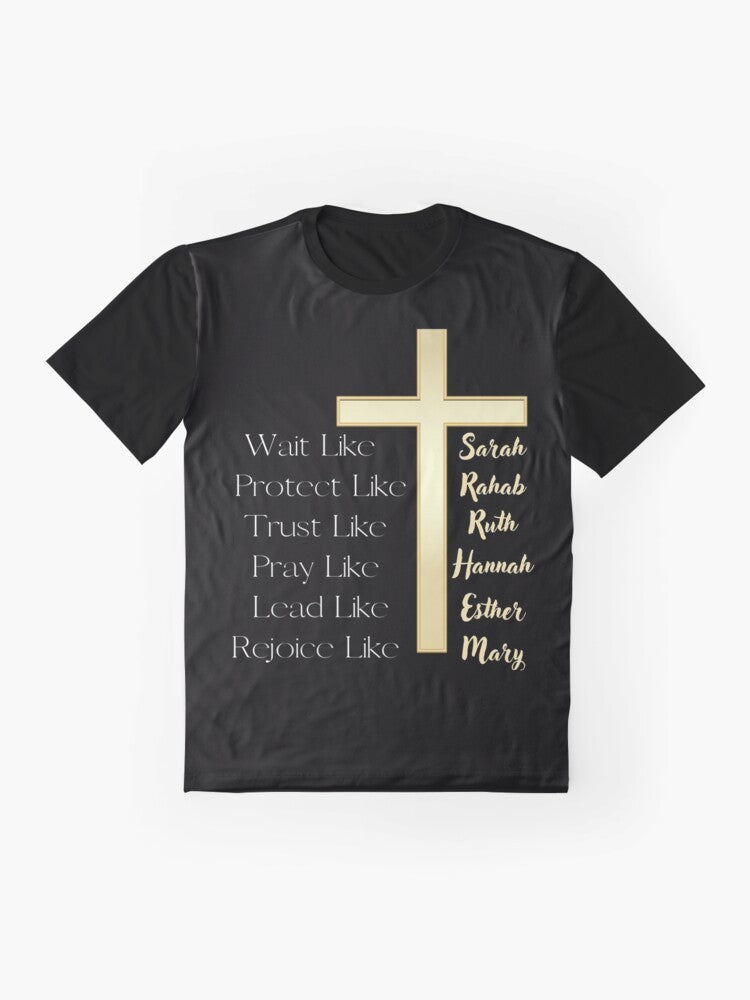 "Trust in the Lord: Christian Graphic T-Shirt with Bible Verse Inspired Design" - Flat lay