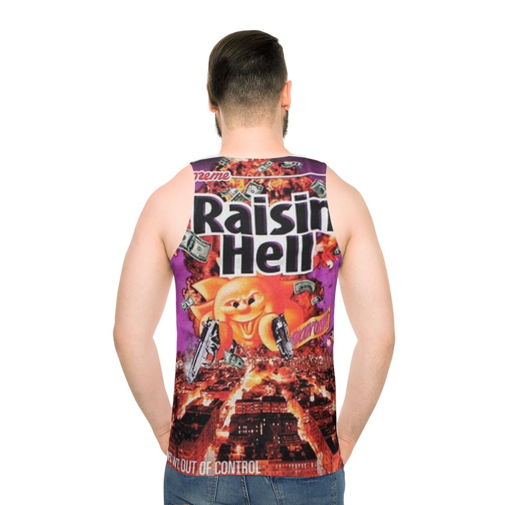 Unisex Raisin Hell Fresh Design Supreme Quality Tank Top - men back