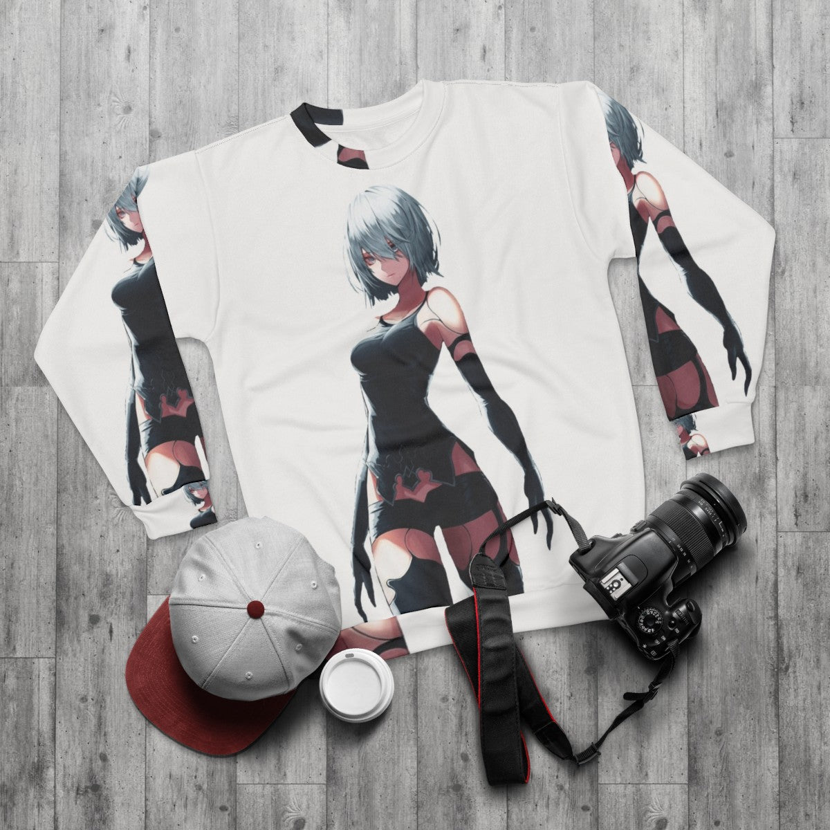 Nier Automata Yorha Type A No 2 Sweatshirt - flat lay