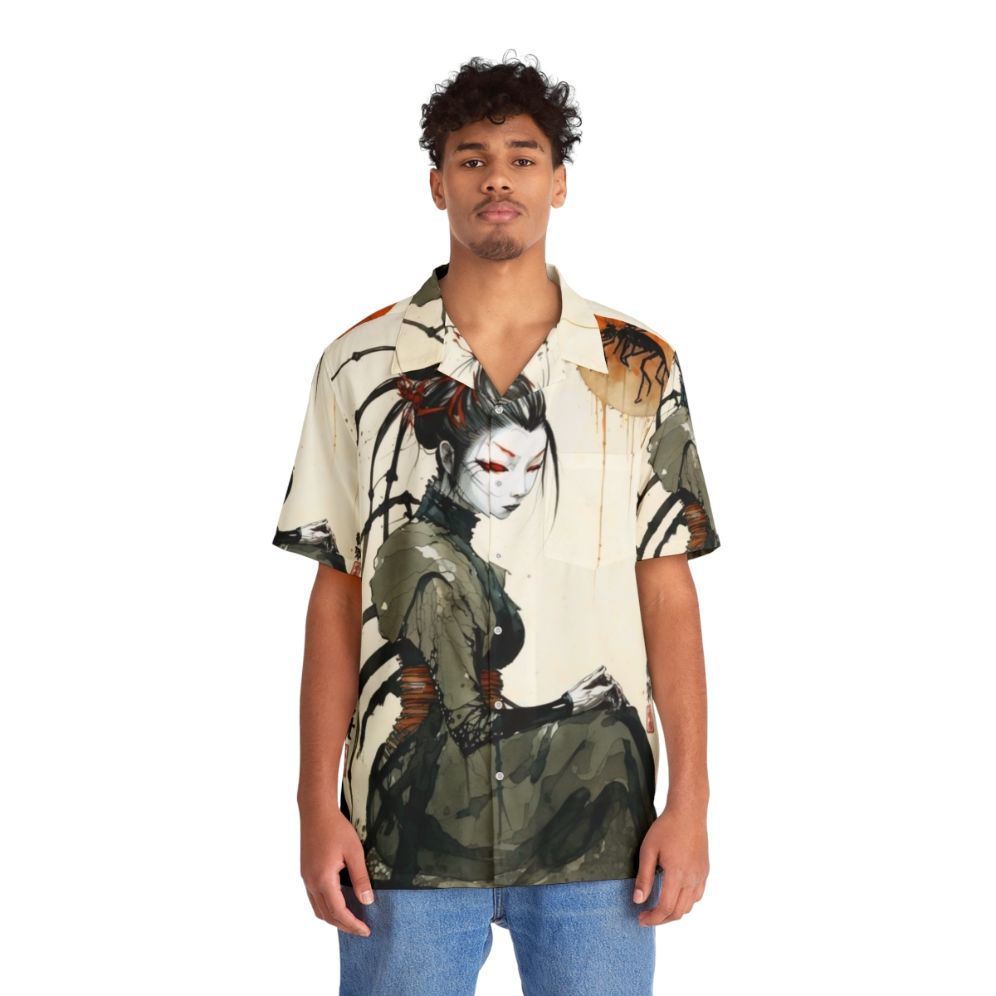 Arachne Greek Mythology Hawaiian Shirt featuring the Banished Weaver - Lifestyle