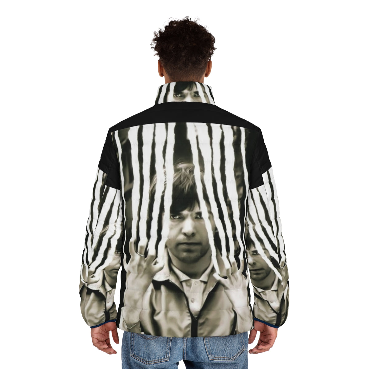 Vintage-style Peter Puffer Jacket with retro progressive rock and early Genesis inspired design - men back