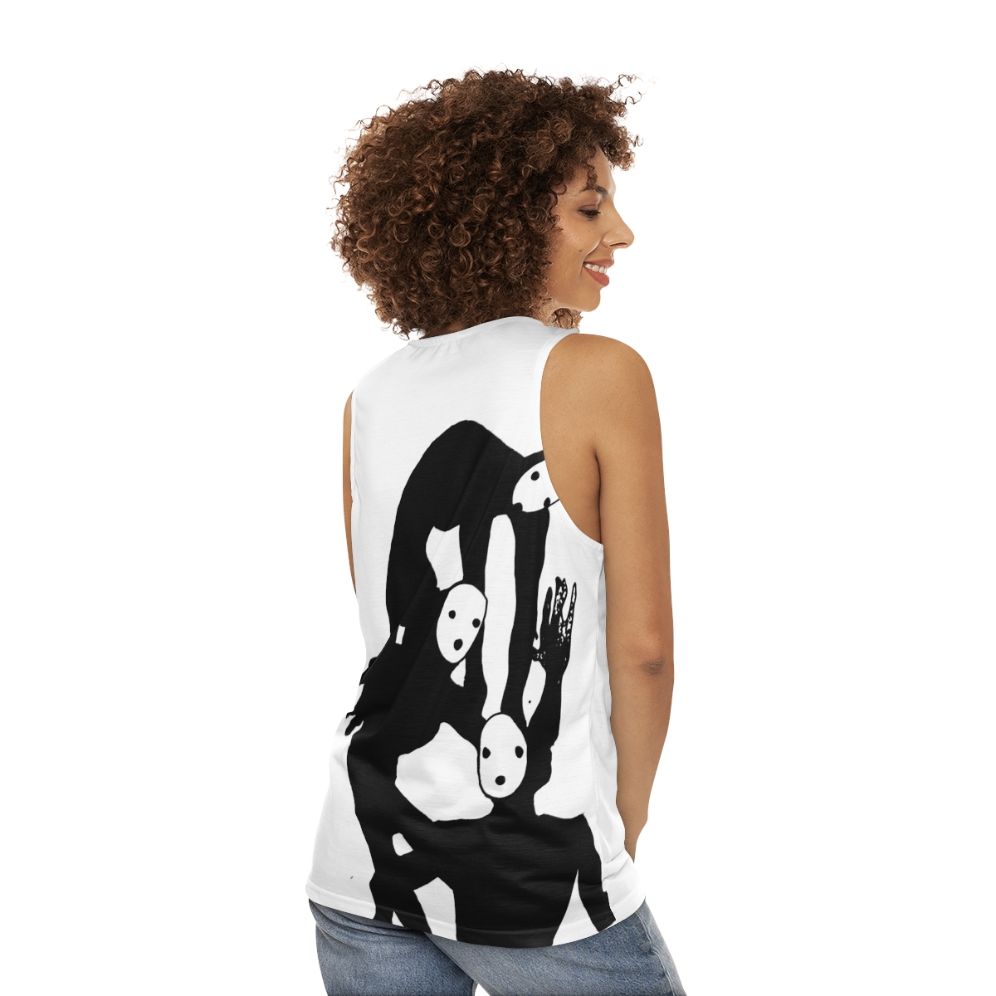 Tragedian from Pathologic unisex black and white tank top - women back