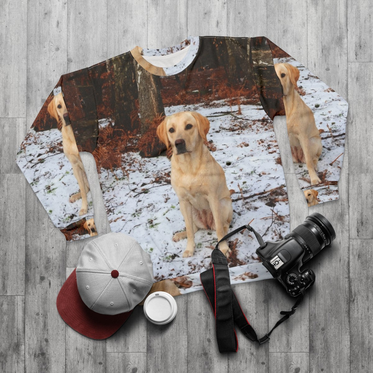 Yellow Labrador Retriever Sweatshirt - flat lay