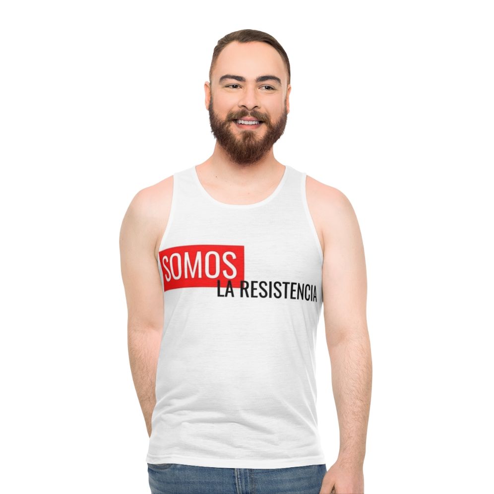 "Money Heist 'We Are The Resistance' Unisex Tank Top" - men