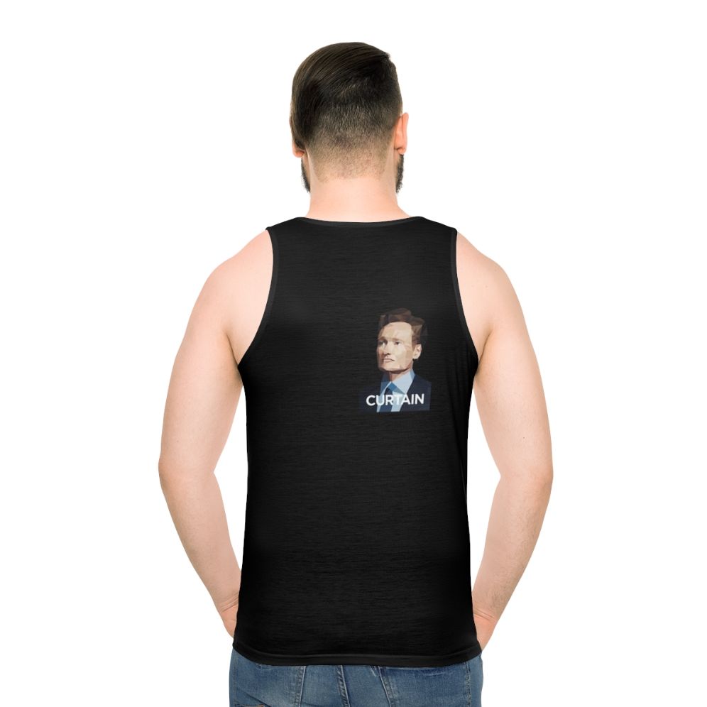 Conan O'Brien Curtain Design Unisex Tank Top - men back