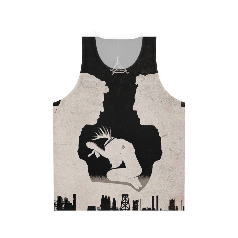 True Detective Unisex Tank Top with Minimalist Spiral Design