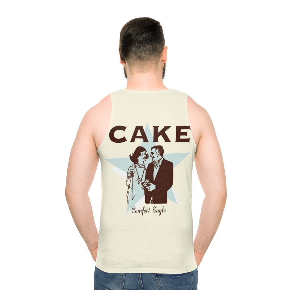 Unisex tank top with Cake band logo - men back