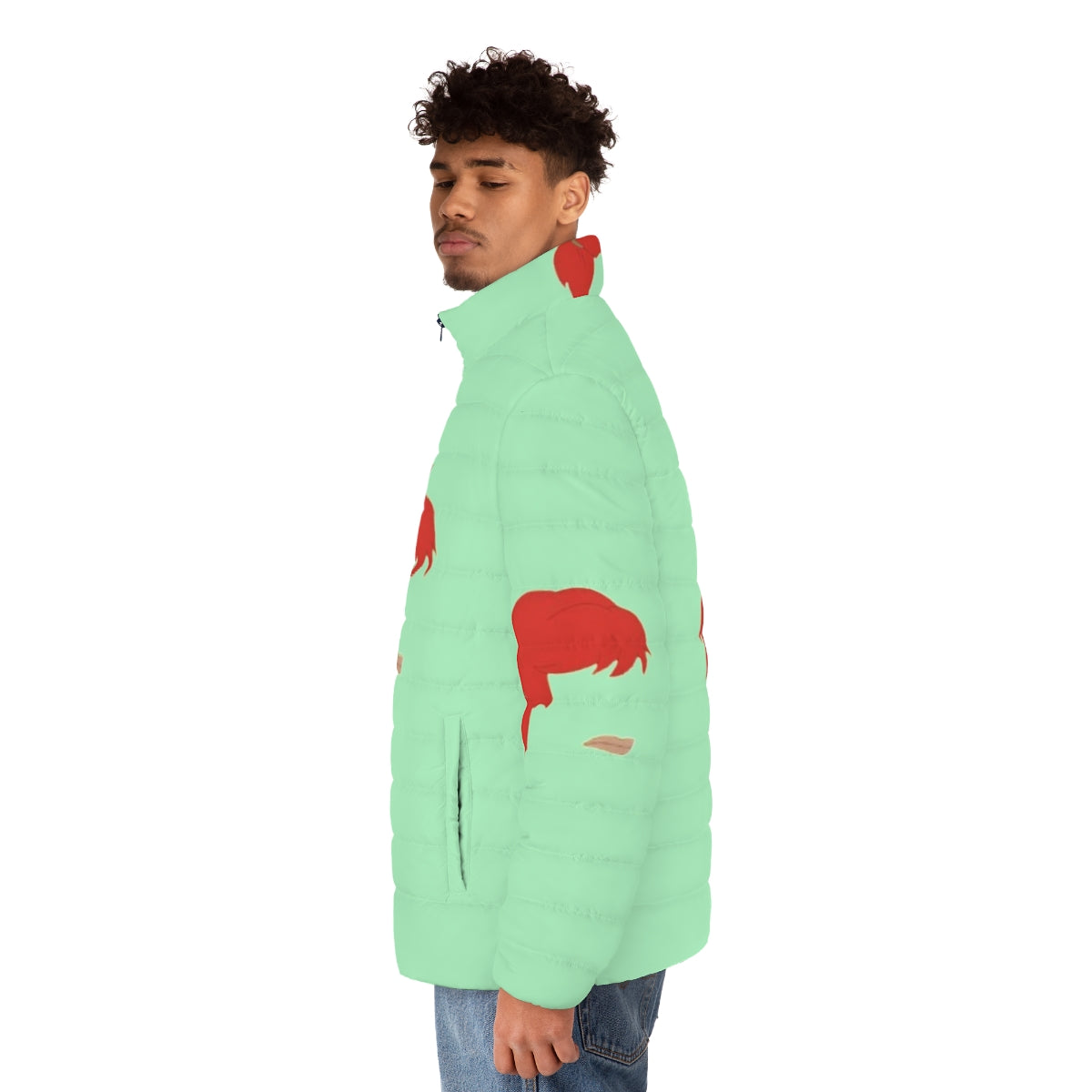 Big Mouth Netflix Puffer Jacket 2, featuring characters from the popular Netflix animated series - men side left