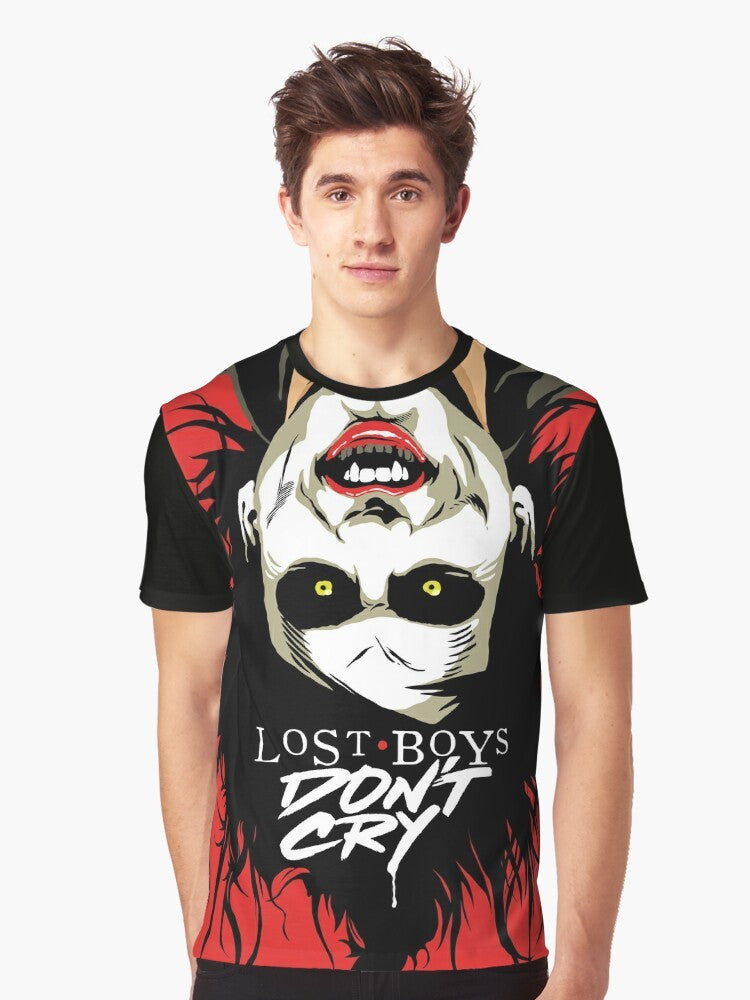 Gothic horror graphic t-shirt with dark, edgy design for cry boys - Men