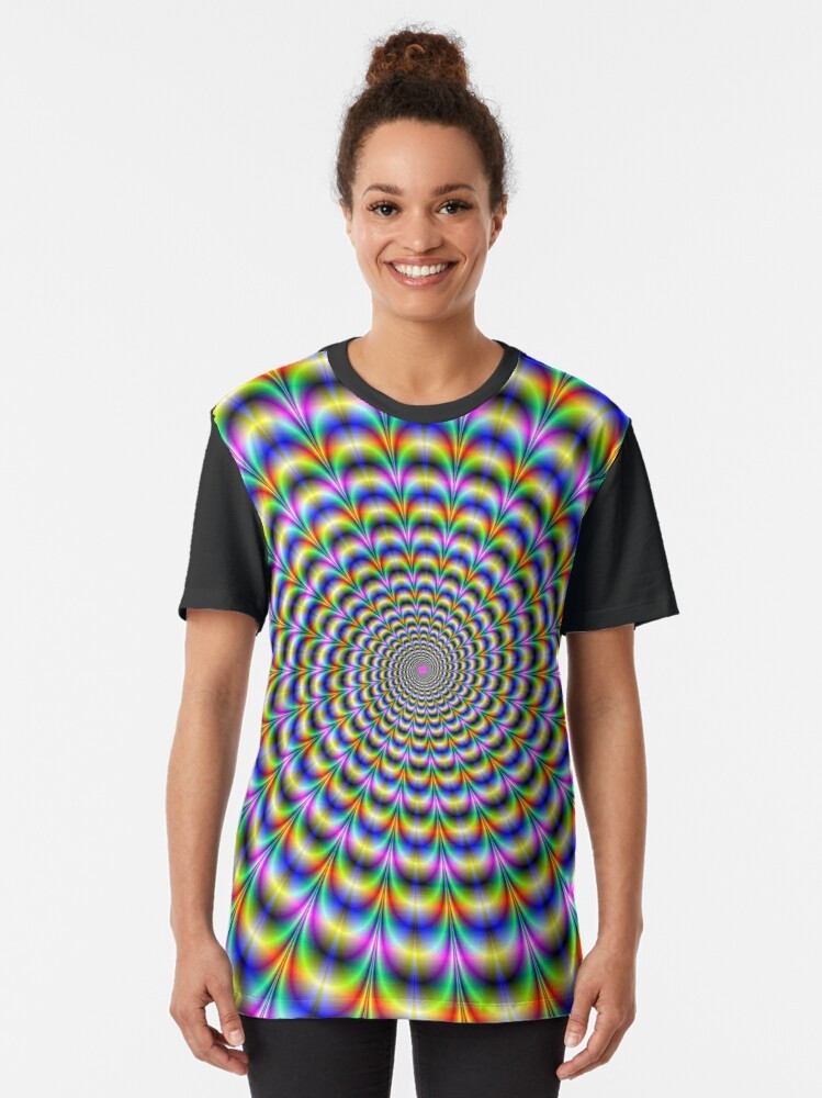 Vibrant psychedelic swirl graphic t-shirt - Women