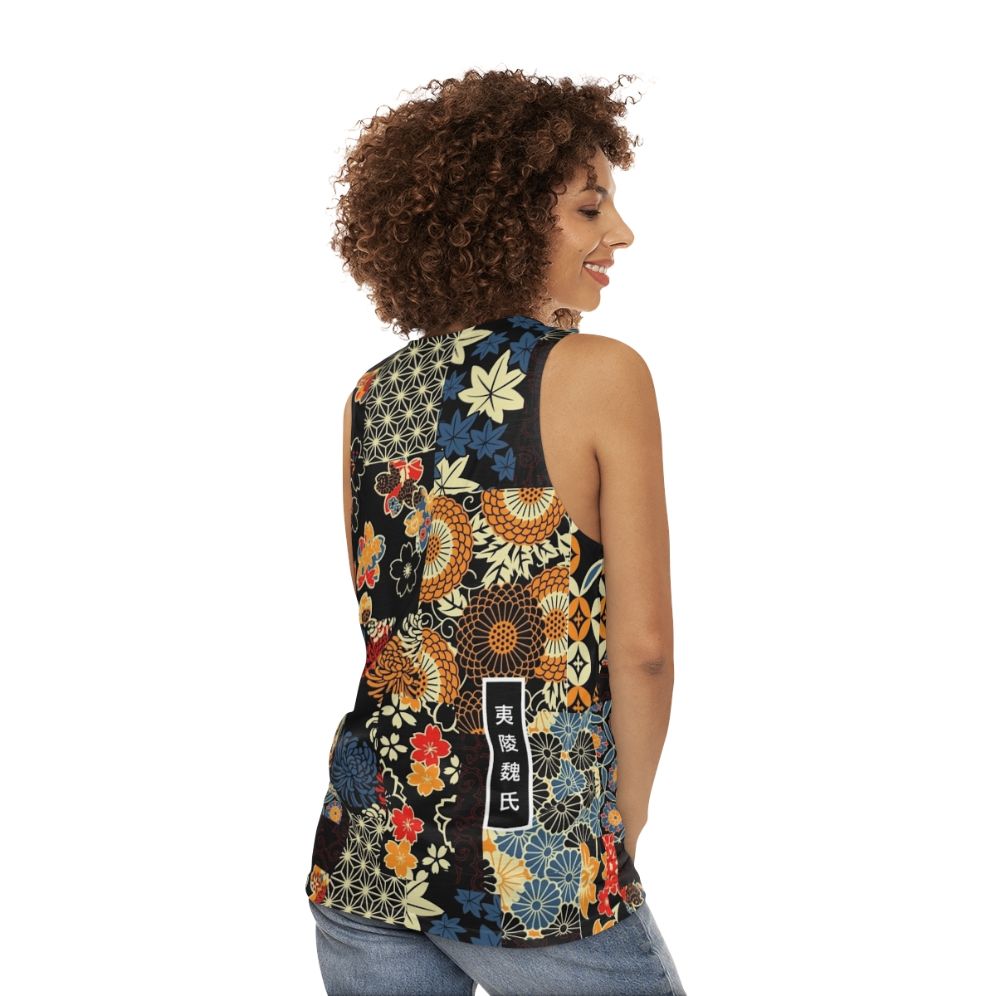 Anime-inspired kimono seamless unisex tank top - women back