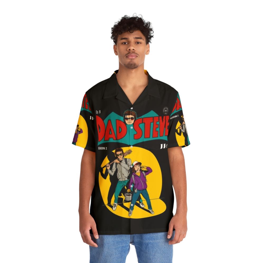 Stranger Things Dad Steve Retro Hawaiian Shirt - People Front