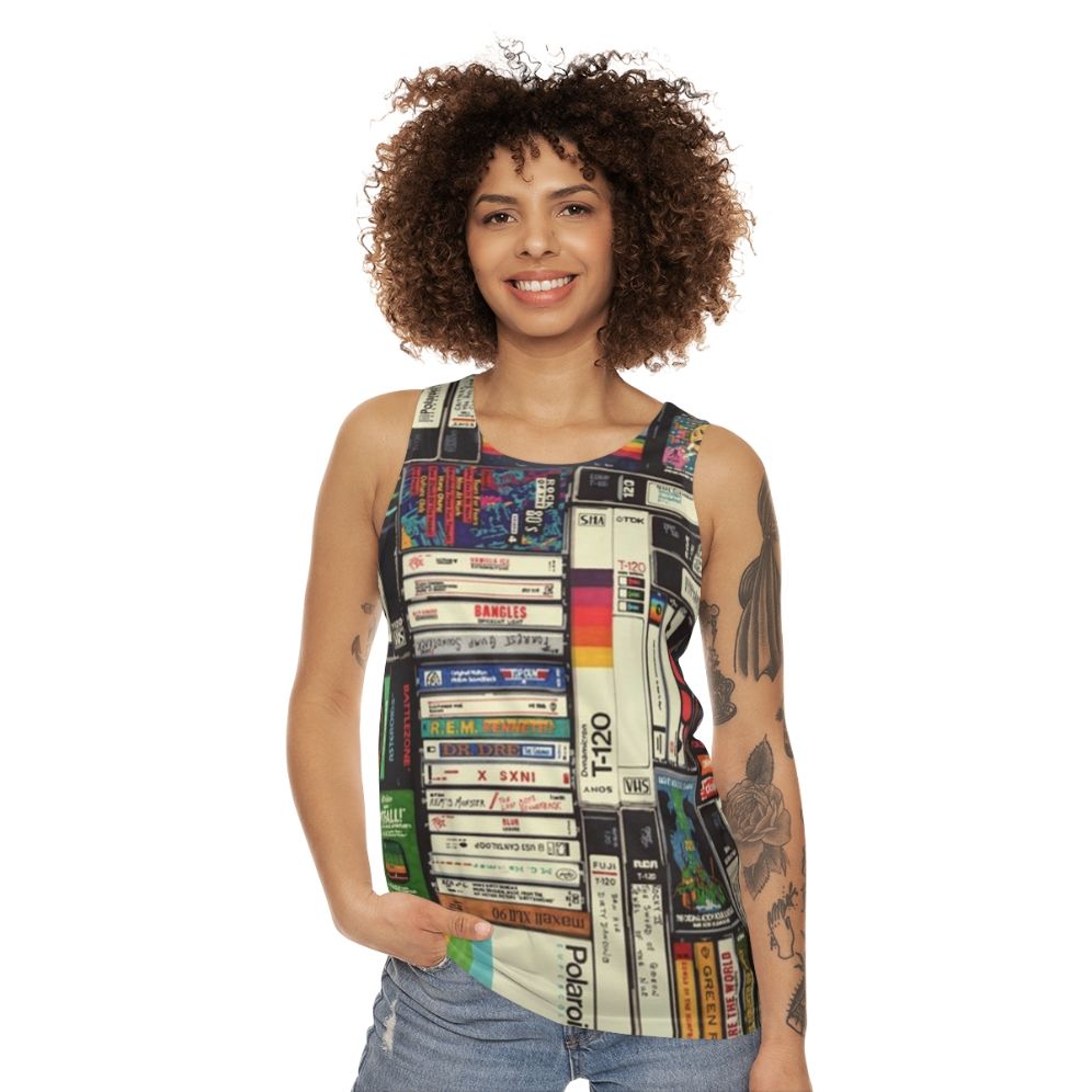 Retro 80s VHS Cassette Unisex Tank Top - women