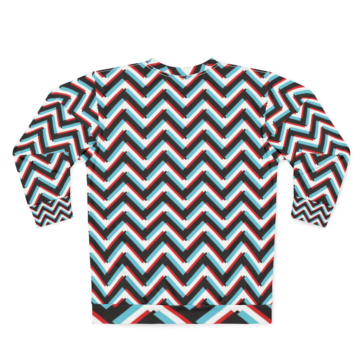 Stereoscopic chevron zig zag graphic print sweatshirt - Back