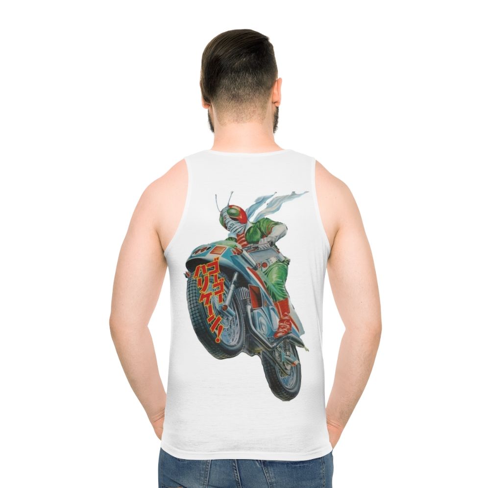 Kamen Rider V3 Superhero Motorcycle Unisex Tank Top - men back