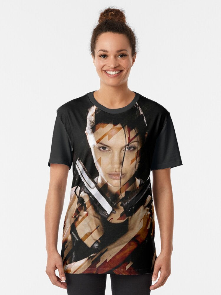 Lara Croft - Tomb Raider movie graphic t-shirt featuring Angelina Jolie - Women