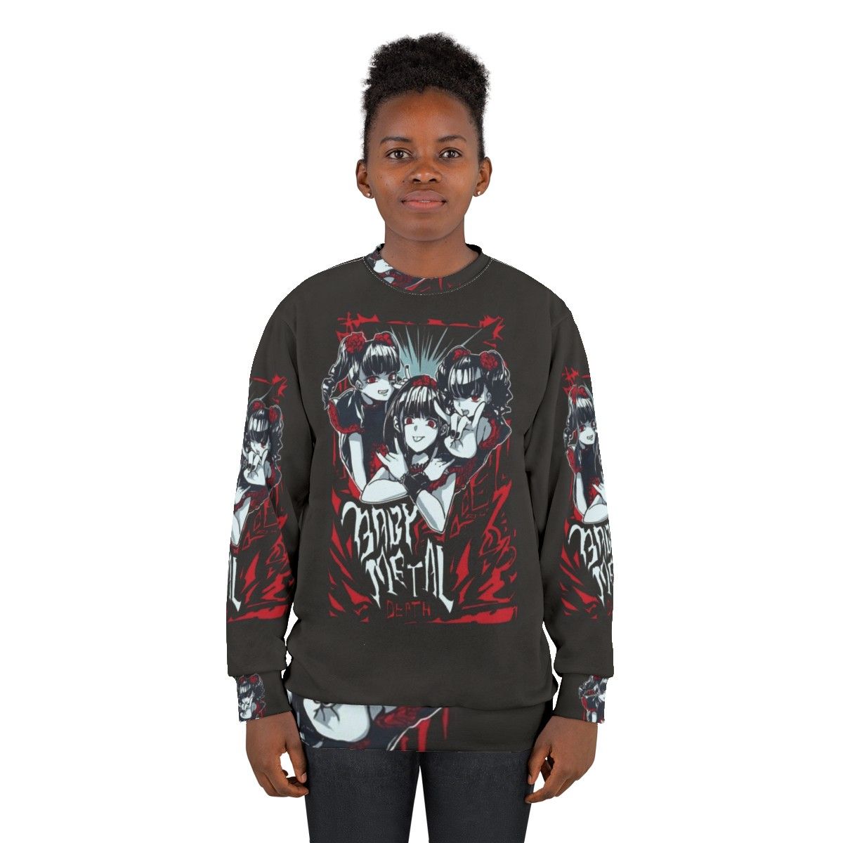 Babymetal anime design sweatshirt with heavy metal fashion - women