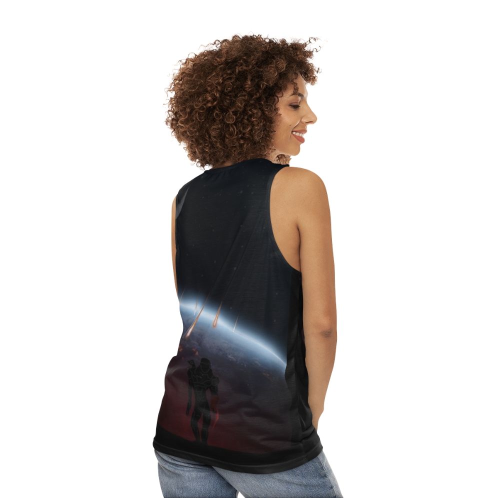 Mass Effect Unisex Tank Top featuring Warriors Landscapes Design - women back