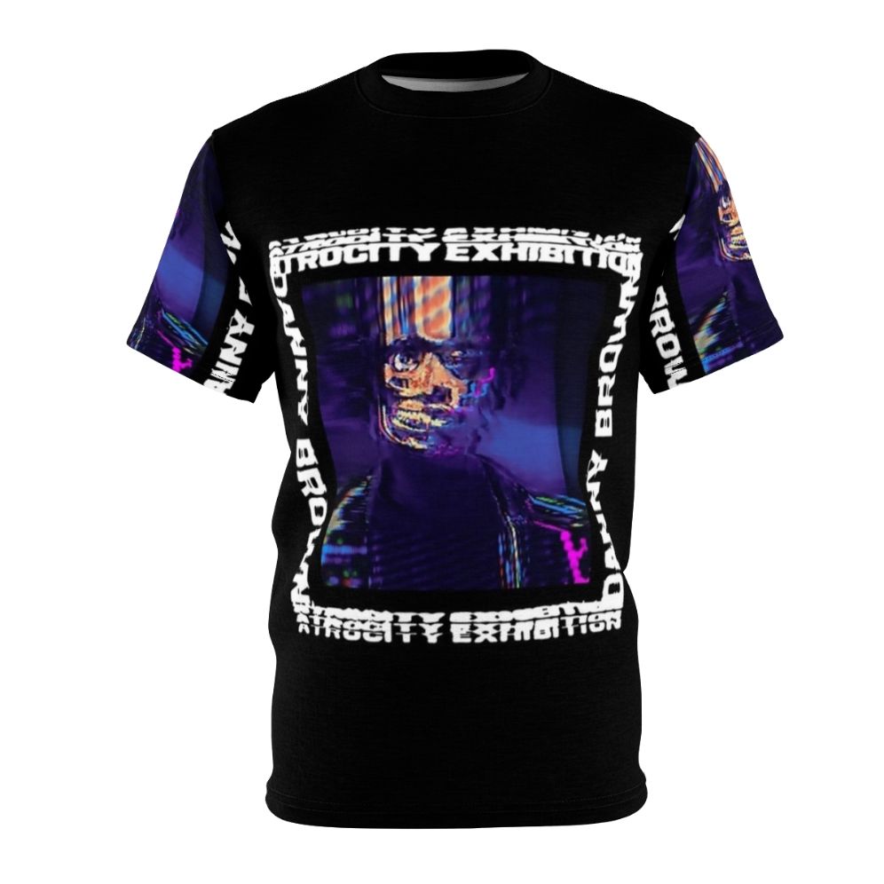 Edgy dark t-shirt with album cover art inspired by Danny Brown's 'Atrocity Exhibition'