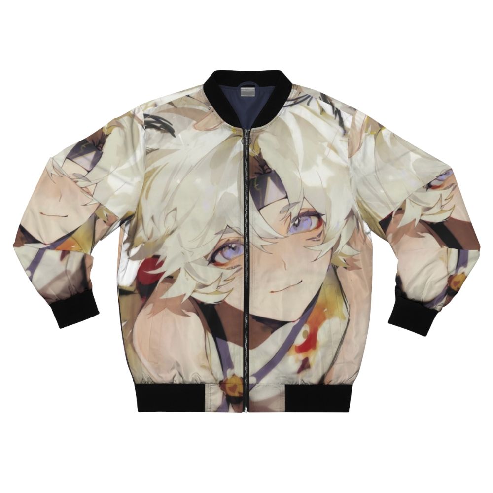 Lingyang Wuthering Waves Bomber Jacket featuring the characters and design from the popular anime and video game.