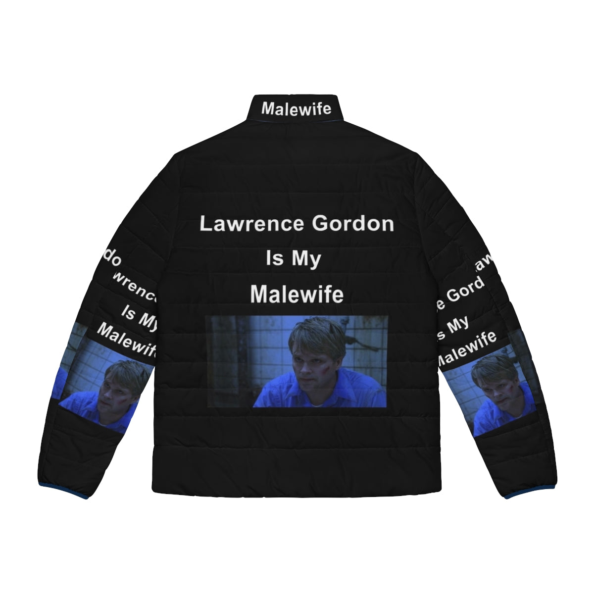 Puffer jacket inspired by the character Lawrence Gordon from the horror movie Saw - Back