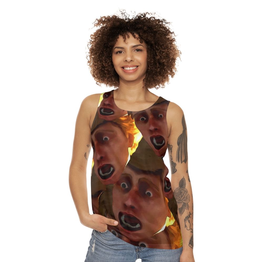 Scared Chad unisex tank top design - women