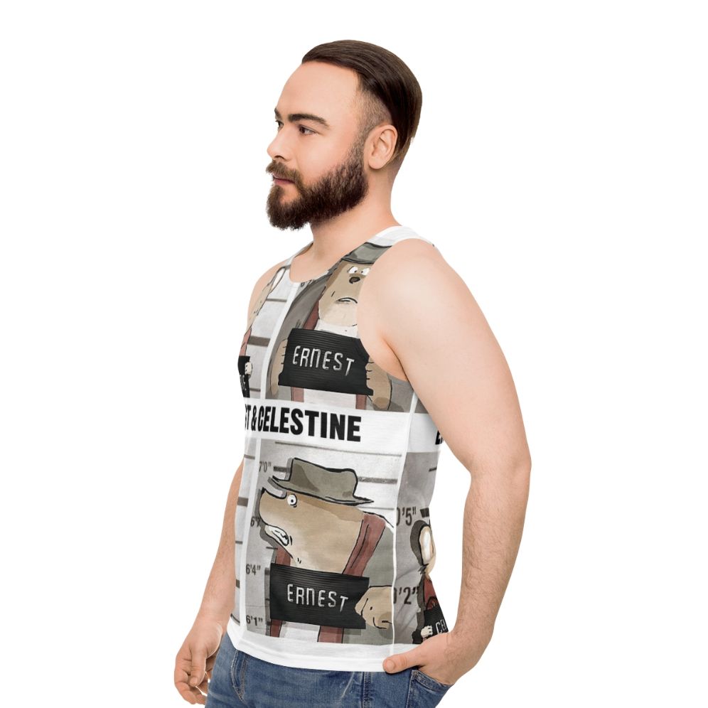 Unisex tank top featuring Ernest and ET from the 90s comedy animation - men side