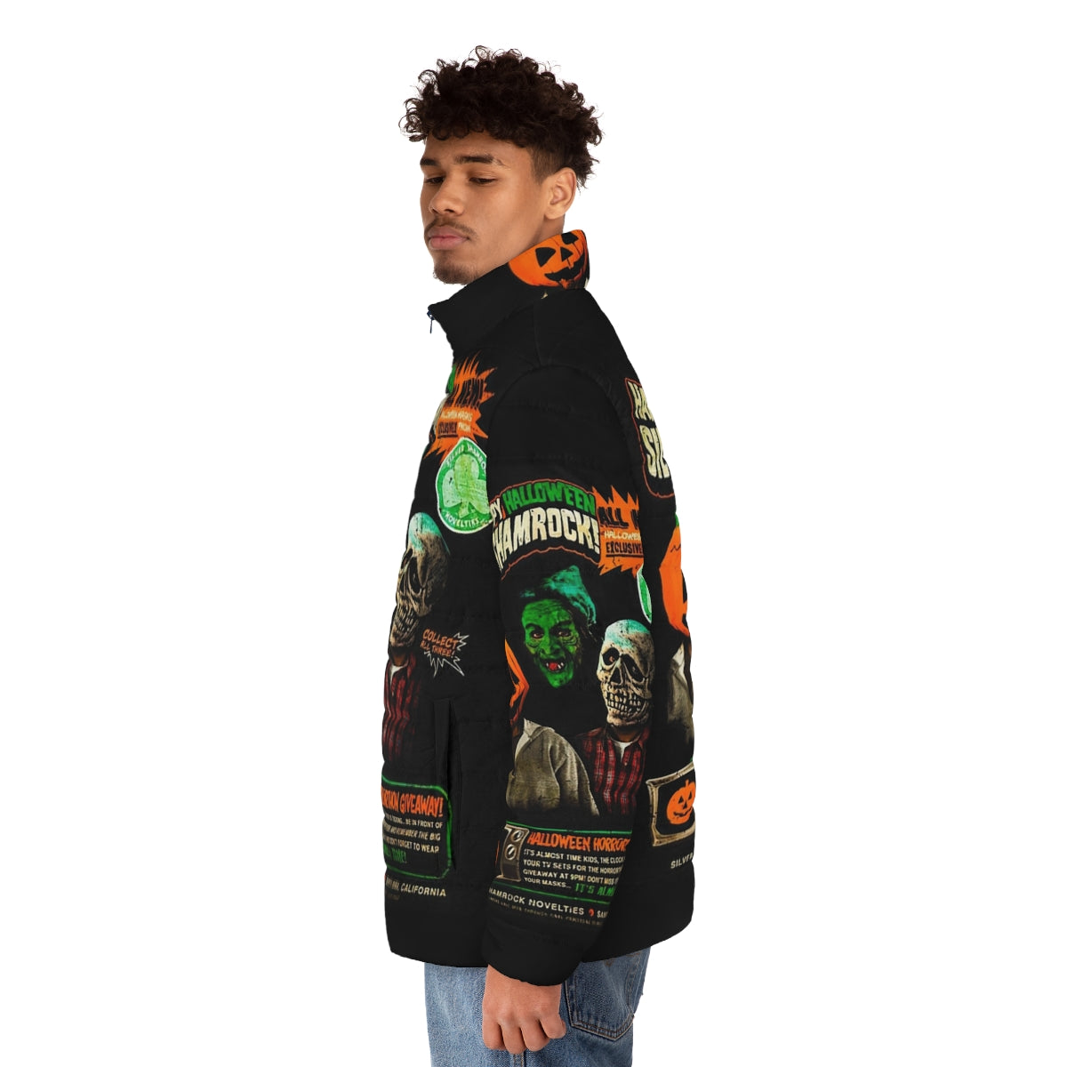 Puffer jacket inspired by the classic horror film Halloween 3: Season of the Witch - men side left