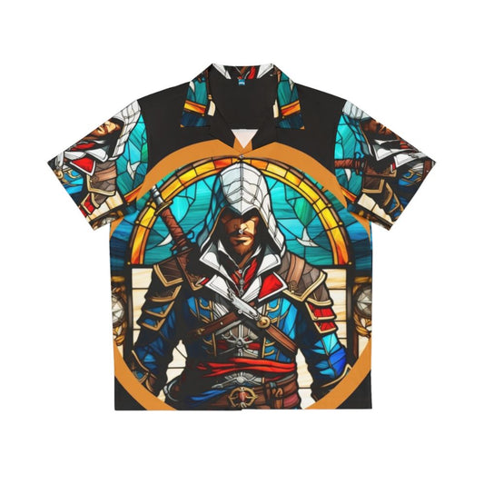 Assassins Creed Edward Kenway Stained Glass Hawaiian Shirt