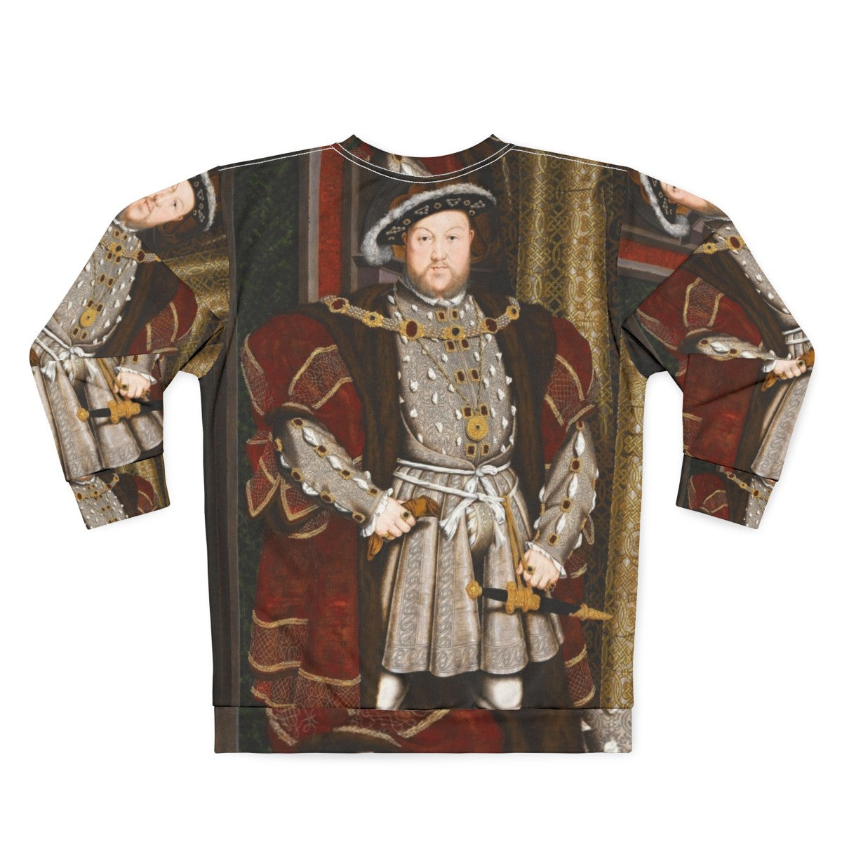 Henry VIII Tudor Monarch Sweatshirt with Iconic Holbein Portrait - Back