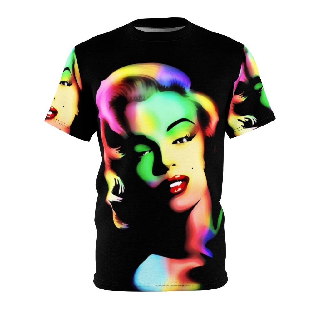 Marilyn Monroe inspired pop art t-shirt with rainbow colors