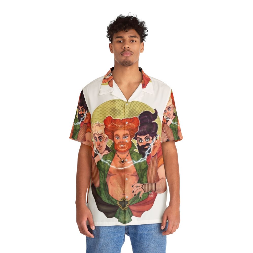 Hocus Pocus gay Hawaiian shirt for muscle bears - People Front